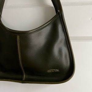 Carlo D’Santi olive green leather shoulder bag